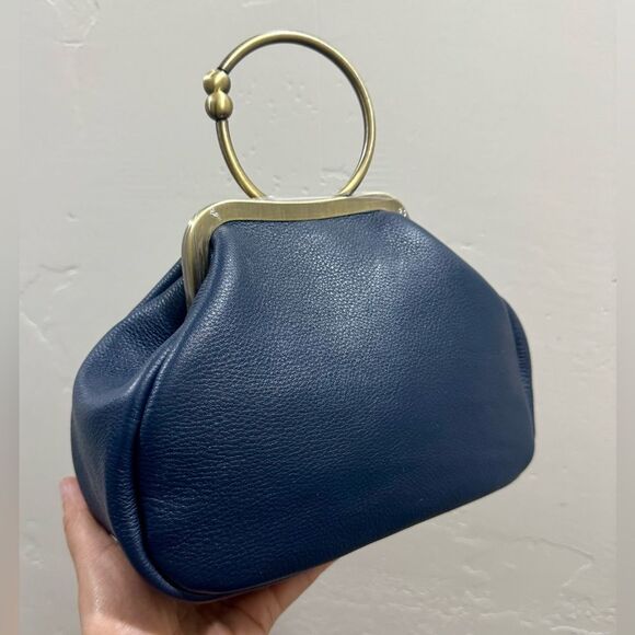 Unique Style Handmade Genuine Pebble Leather Top Handle Kiss-lock Bag/Crossbody - Picture 3 of 14